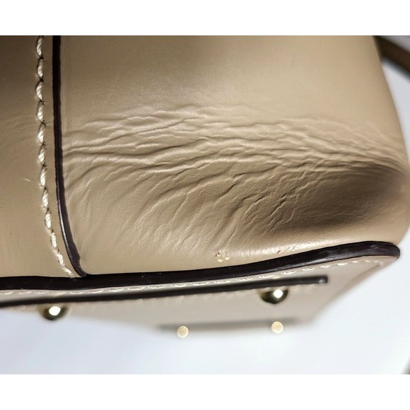 Dooney & Bourke Beacon Zip Tote Taupe Smooth Leather Carryall Shopper Zipper - Picture 12 of 16